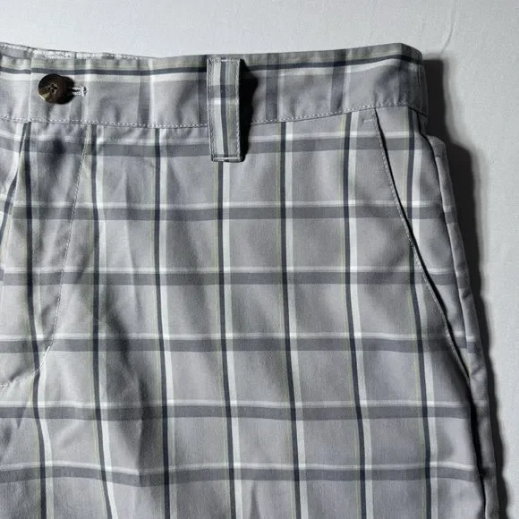 Adidas Shorts Mens 36 Gray Plaid Golf Preppy - Picture 6 of 16